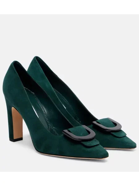 Salonarji Manolo Blahnik iz semiša zelena