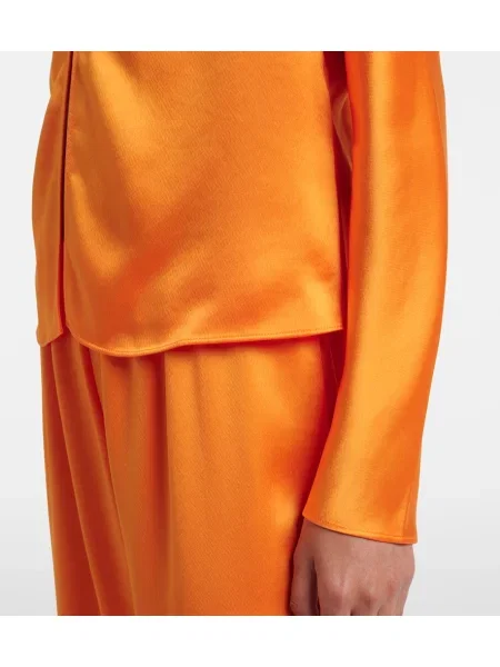 Top Leset din satin portocaliu