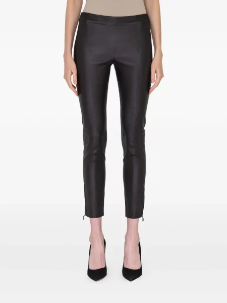 Pantaloni Ferragamo din piele negru