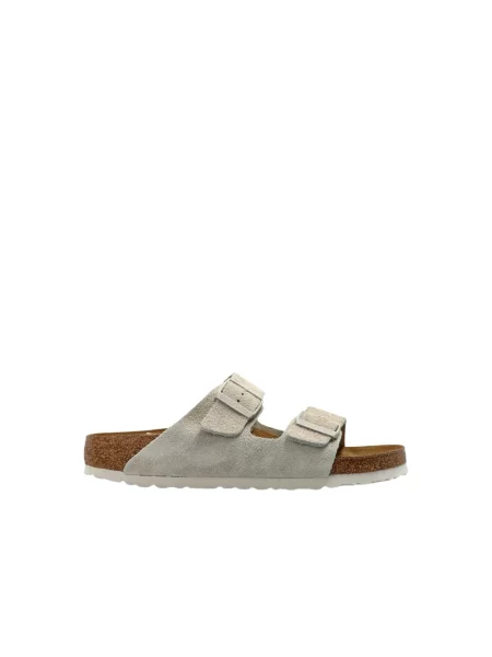 Klapki Birkenstock skórzane beżowe