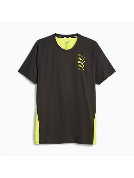 Tricou de antrenament pentru bărbați PUMA Fit Triblend Ultrabreathe puma negru/galben burst negru