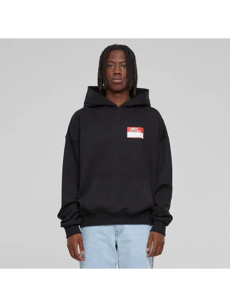 Mikina Urban Classics Hey! My Name Is Oversize Hoodie Black M bílá