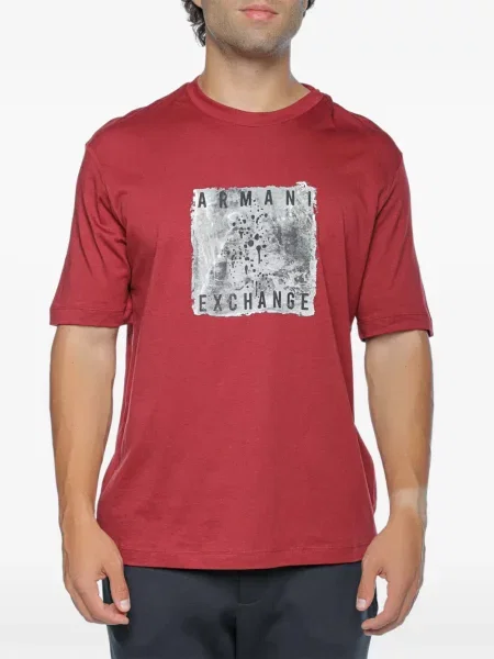 Tricou Armani Exchange cu imagine roșu