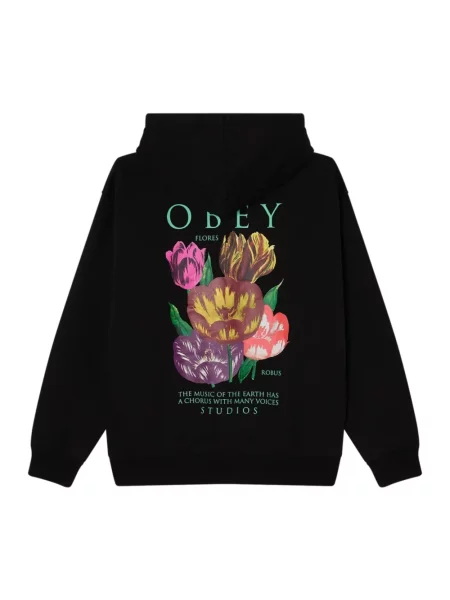 Bluza z kapturem Obey z kapturem czarna