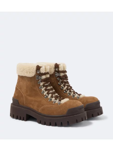 Botine Balenciaga din piele de căprioară bej