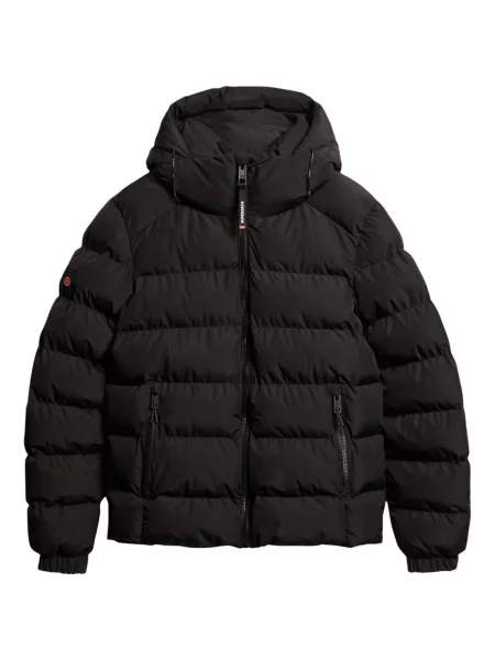 Geacă cu puf Superdry cu glugă negru