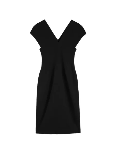 Rochie Jil Sander de lână cu decolteu în V negru