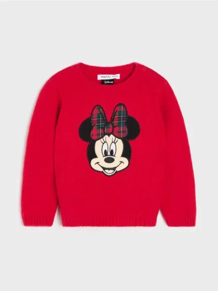 Sinsay Svetr s ozdobnou výšivkou Minnie Mouse červená