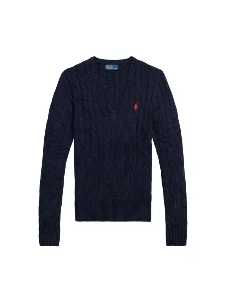 Polo Ralph Lauren Sweter z dzianiny Kobiety niebieski jednolity S granatowy