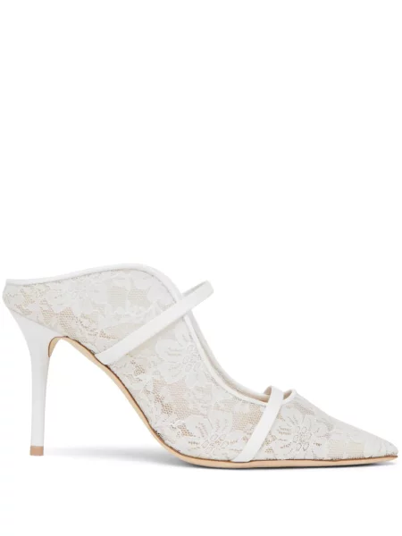 Papuci tip mules Malone Souliers alb