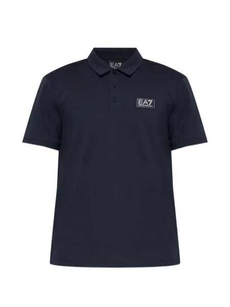 Tricou polo Ea7 Emporio Armani cu autograf albastru