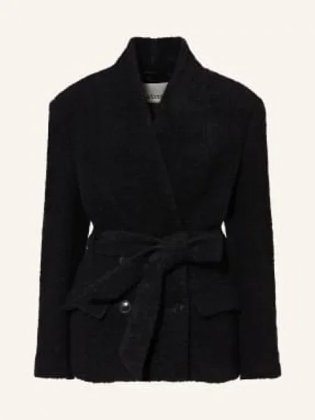 Isabel Marant Bouclé Bunda Syndra S Alpakou černá