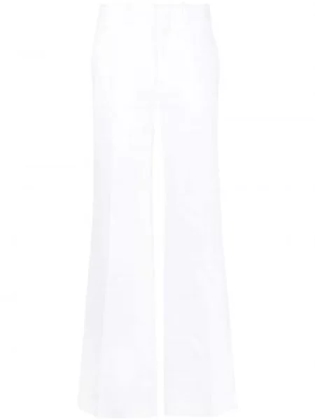 Pantaloni Chloé cu talie înaltă alb