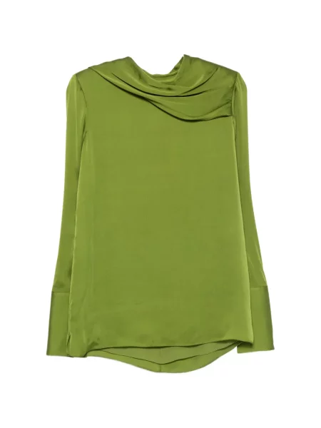 Gulerat bluză Tom Ford drapată verde