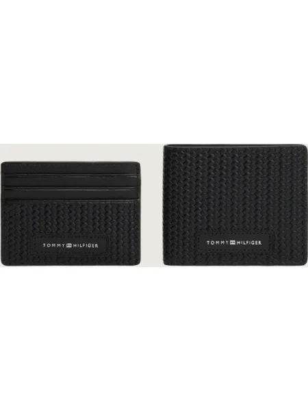 Tommy Hilfiger De piele portofel + husă pentru carduri negru