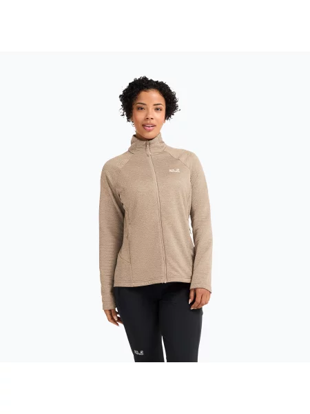 Дамски поларен суитшърт Jack Wolfskin Anytrail Full Zip oat бежово