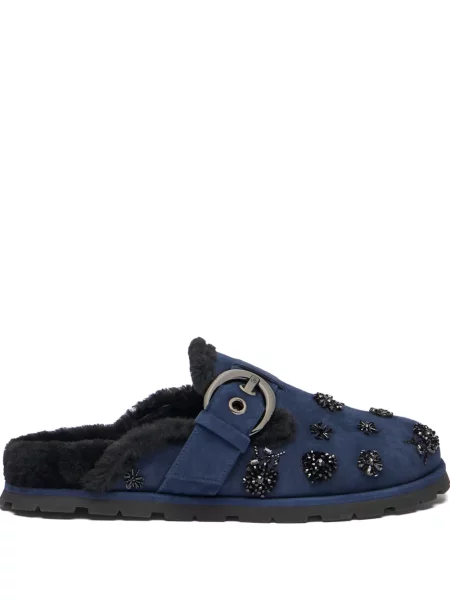 Papuci tip mules Stuart Weitzman cu cataramă albastru