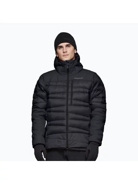 Geacă cu puf pentru bărbați NORRONA Falketind Down Zip Hood caviar black negru