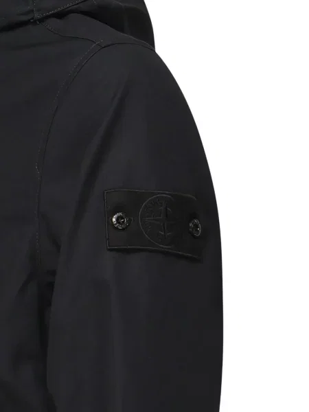 Jakna Stone Island s kapuljačom kamenje crna