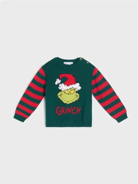 Sinsay Vánoční svetr Grinch zelená