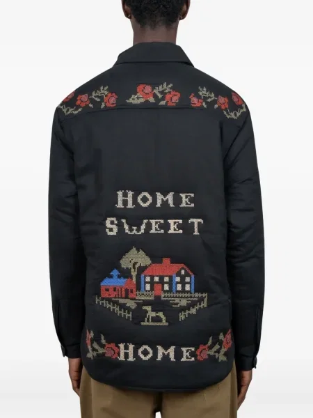 Geacă Baziszt cu model floral negru