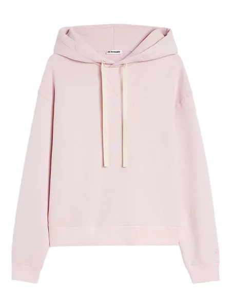 Hanorac cu glugă Jil Sander din material terry roz