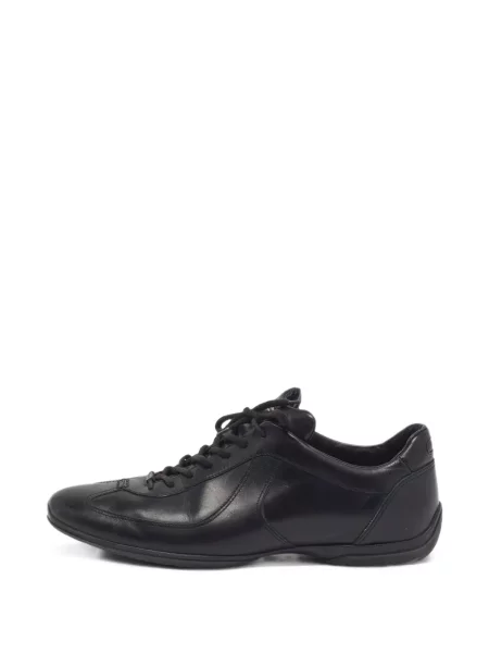 Sneakerși Santoni cu șireturi din piele negru