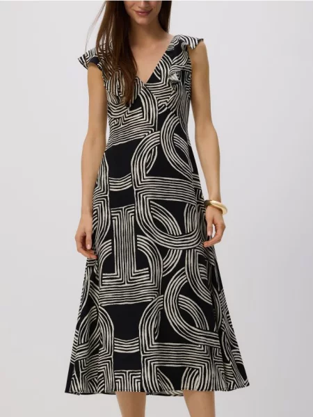 Reserved Сукня міді з ліоцеллу чорний