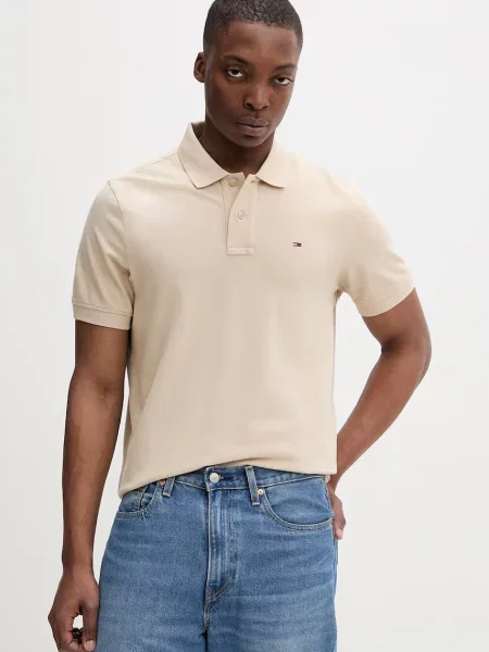 Tommy Jeans polo tričko pánske béžová