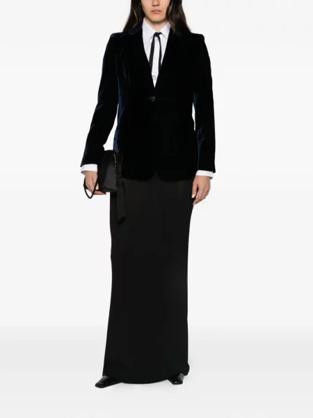 Geacă Emporio Armani de catifea albastru