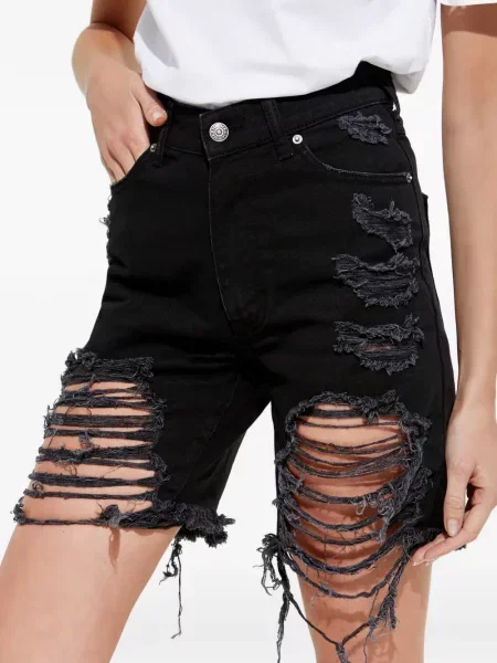 Szorty Ser.o.ya z dziurami czarne