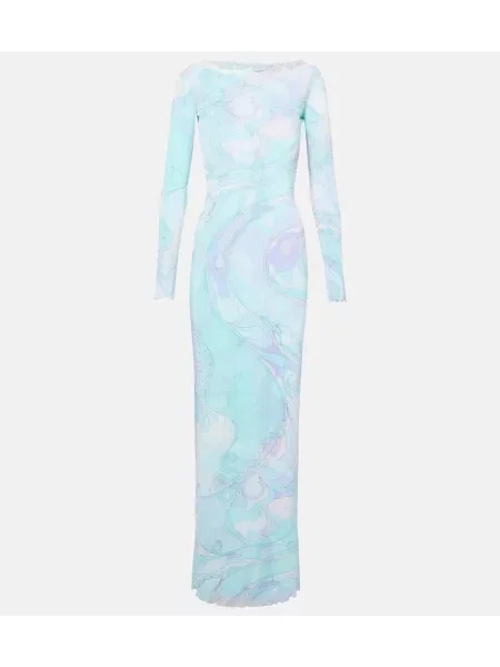 Maksi sukienka maxi Pucci tiulowa garniturowa