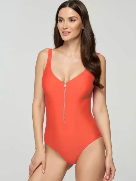 Купальник слитный с уплотнённой чашкой помаранчевий