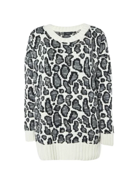 Pulover Joseph cu model leopard alb
