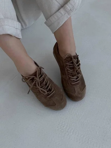 Замшевые кеды 105.store коричневые