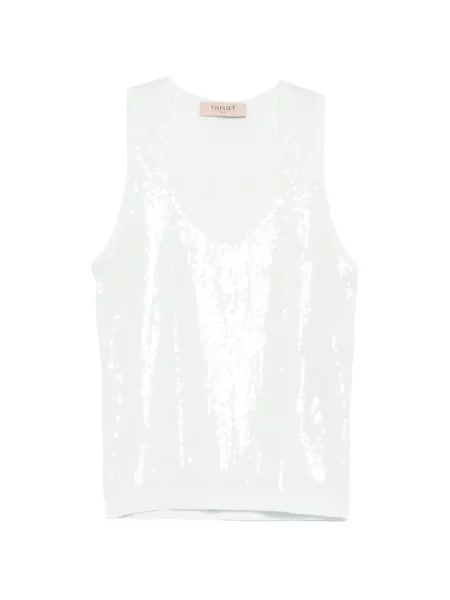 Vestă Twinset cu paiete albastru