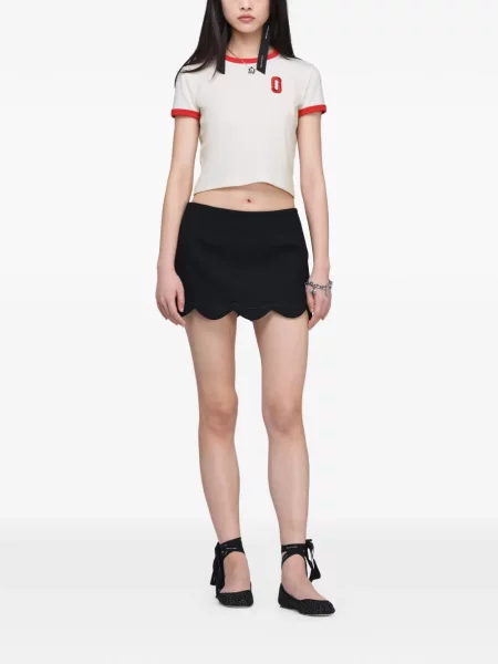 Fusta mini Marc Jacobs cu broderie negru