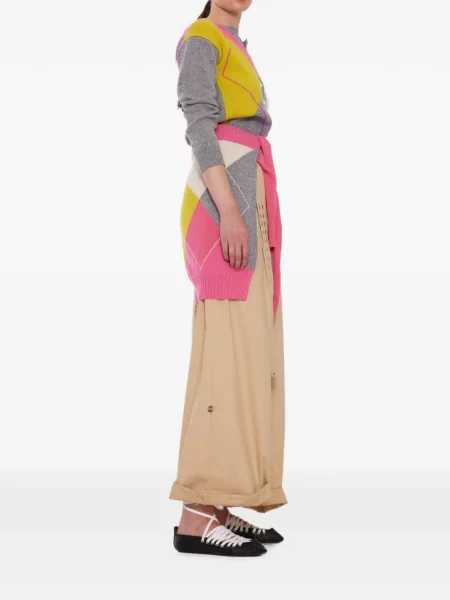 Cardigan La Fetiche cu model argyle gri