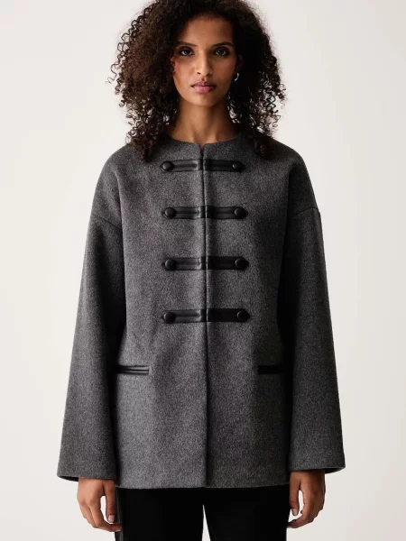 Rag & bone palton pentru femei cu lână Stefan gri