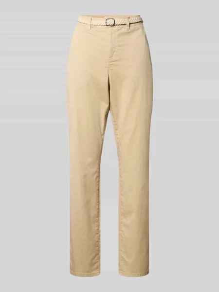Chinos o kroju regular fit z mieszanki bawełny S.oliver Red Label beżowe