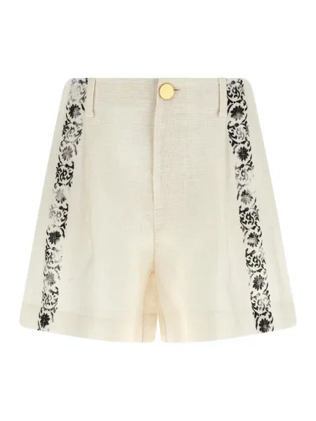 Lniany lniane spodenki Alberta Ferretti biały