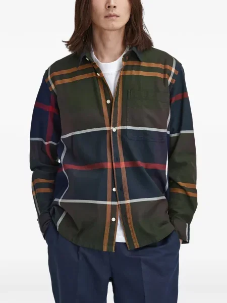 Košulja Barbour karirana zelena