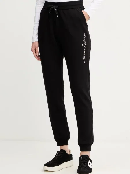 Armani Exchange pantaloni de trening cu imprimeu negru