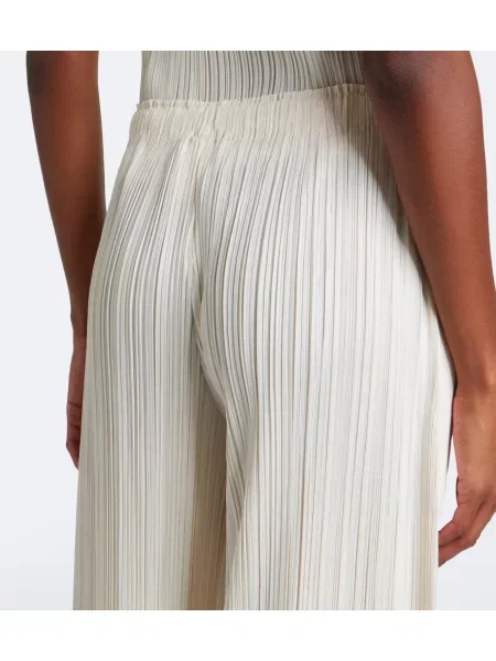 Pantaloni Pleats Please Issey Miyake alb