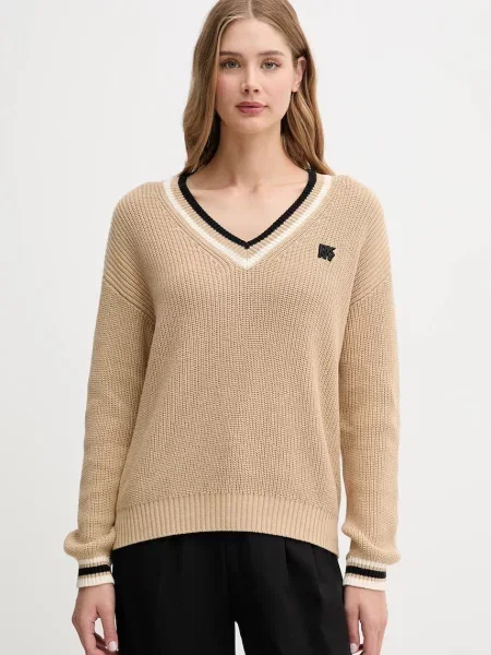 Пуловер Dkny от топла материя бежово