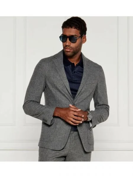 BOSS BLACK Sacou cu adaos de lână negru