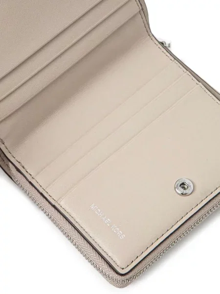 Pruhovaná plisovaná peněženka Michael Michael Kors s potiskem šedá