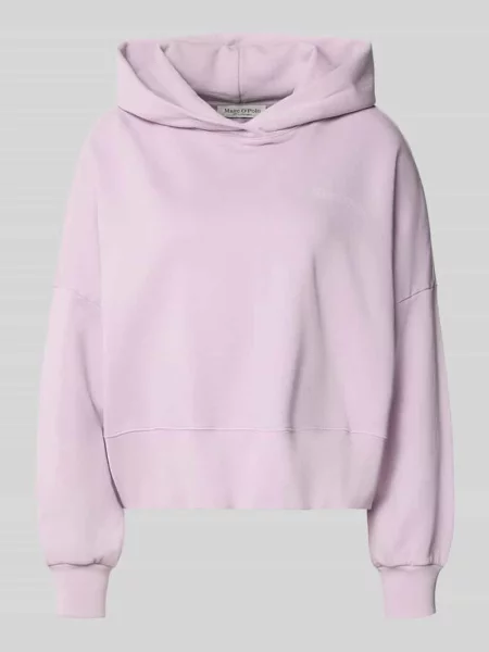 Bluza z kapturem o kroju relaxed fit z czystej bawełny Marc O'polo fioletowa