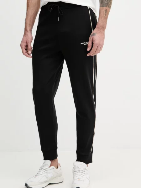 Armani Exchange pantaloni de trening pentru bărbați din negru