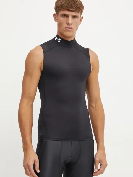 Under Armour tricou de antrenament HG Armour Comp Mock negru